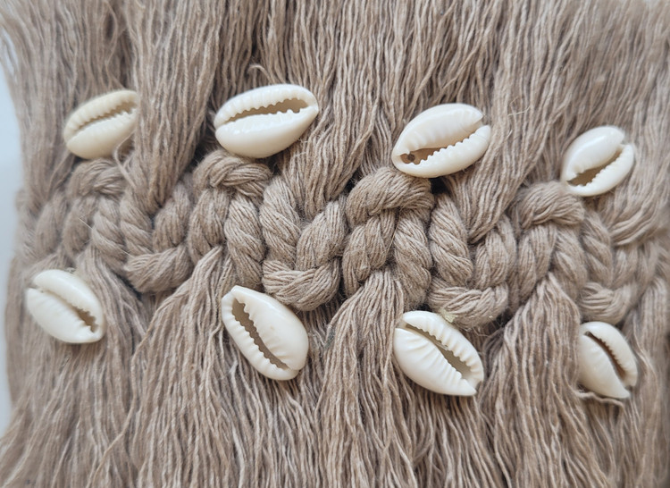 صندل زنانه صدفی مکرومه سایز ۳۸